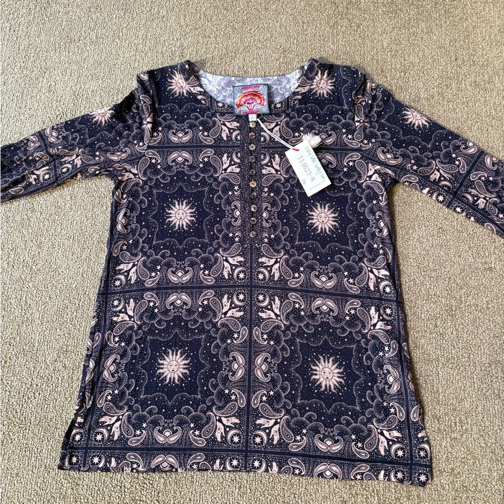 Johnny Was Runa button Henley tee NWT small - Picture 5 of 10
